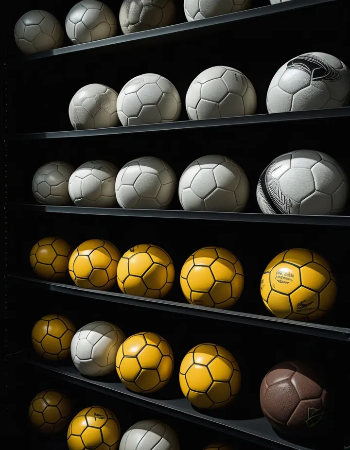 Top Crypto Betting Sites: A row of different sports balls on a black shelf A row of different sports balls on a black shelf