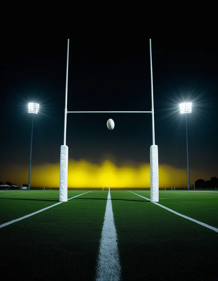 Top Crypto Betting Sites: A ball flies between tall goalposts on an oval at night A ball flies between tall goalposts on an oval at night